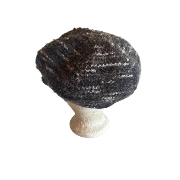 Nine West Womens Newsboy Cap Tweed Style Gray Black Wool Blend Lined - Picture 3 of 7